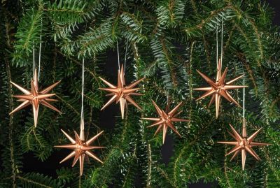 Christbaumschmuck, kupfer - kleine Weihnachtssterne, 6-teilig