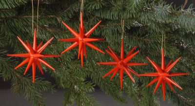 Christbaumschmuck, rot - groe Weihnachtssterne, 4-teilig