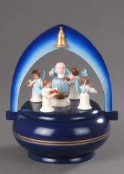 Spieldose, dunkelblau - Petrus mit 4 Engel