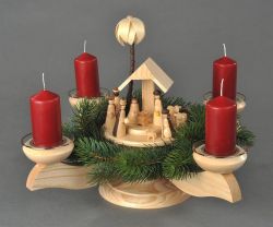 Adventsleuchter, natur - Christi Geburt